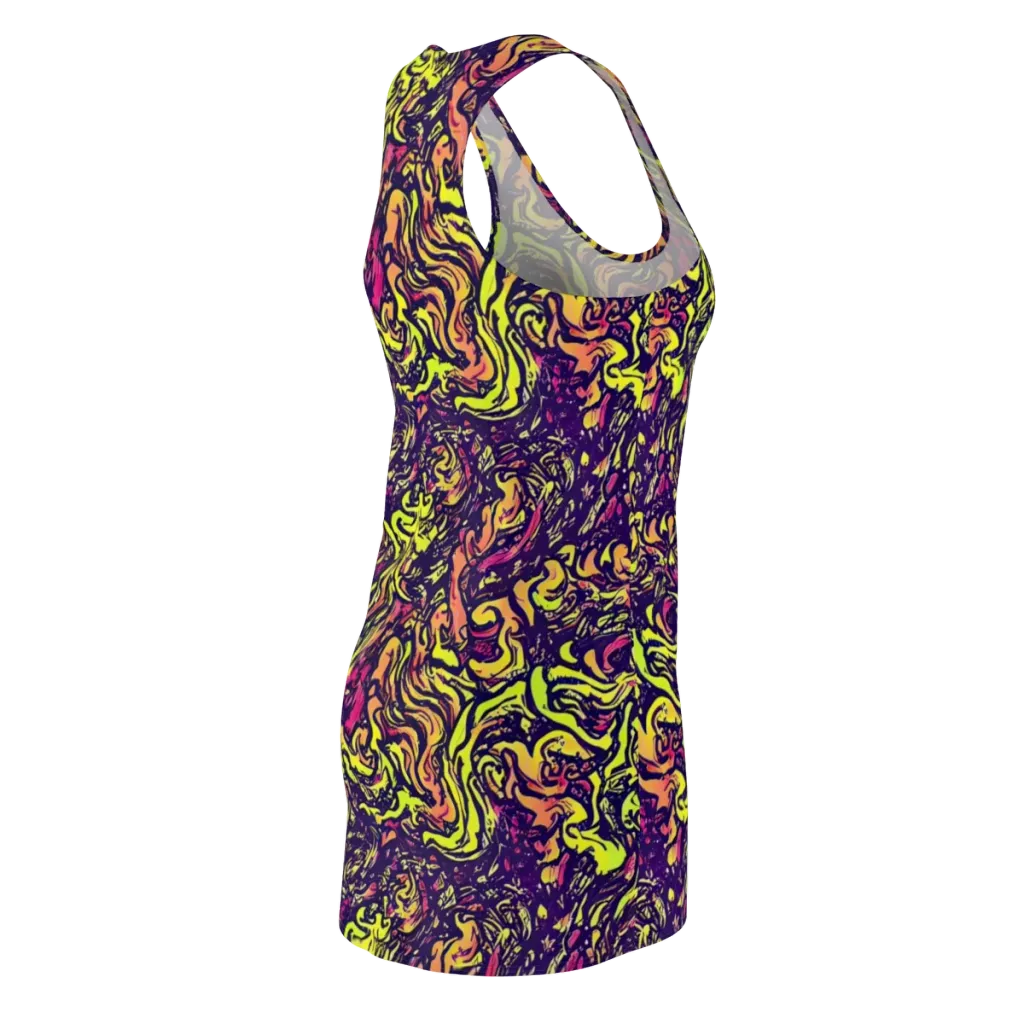Kaleidoscope Riot on Racerback Dress — Back Side