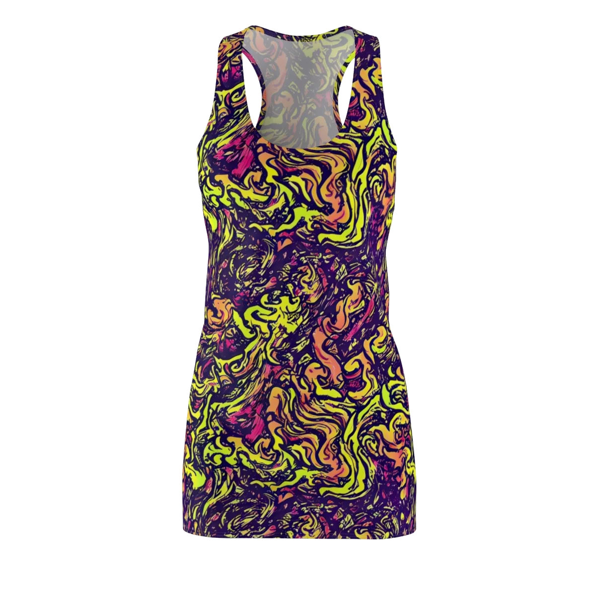 Kaleidoscope Riot on Racerback Dress — Front