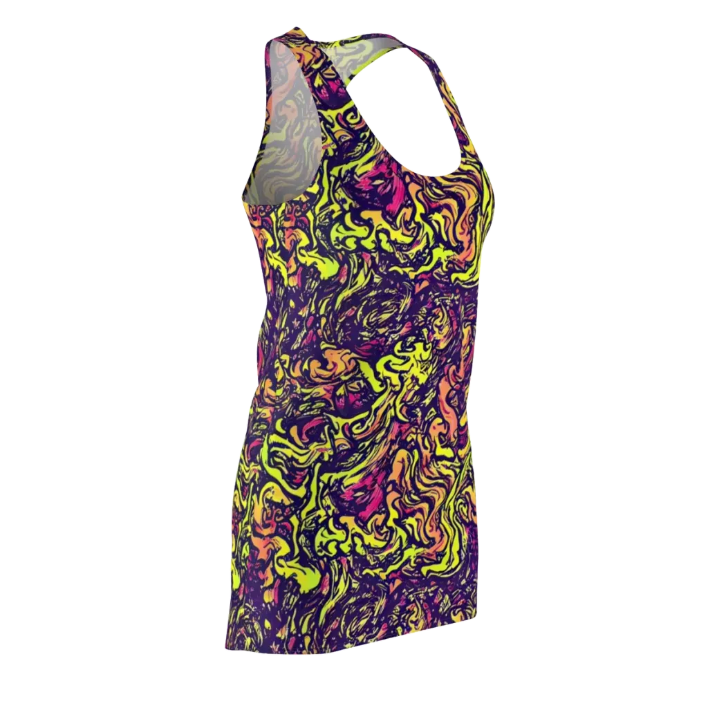 Kaleidoscope Riot on Racerback Dress — Front Side