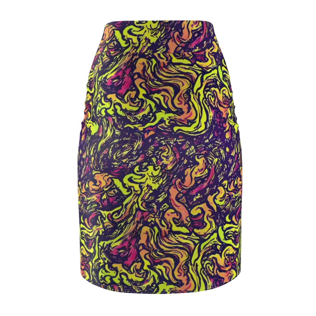Kaleidoscope Riot on Pencil Skirt — Back