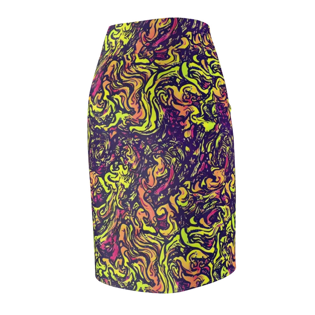 Kaleidoscope Riot on Pencil Skirt — Back Side