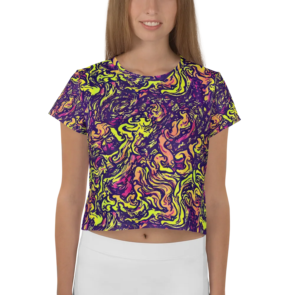 Kaleidoscope Riot on Crop Tee — Front