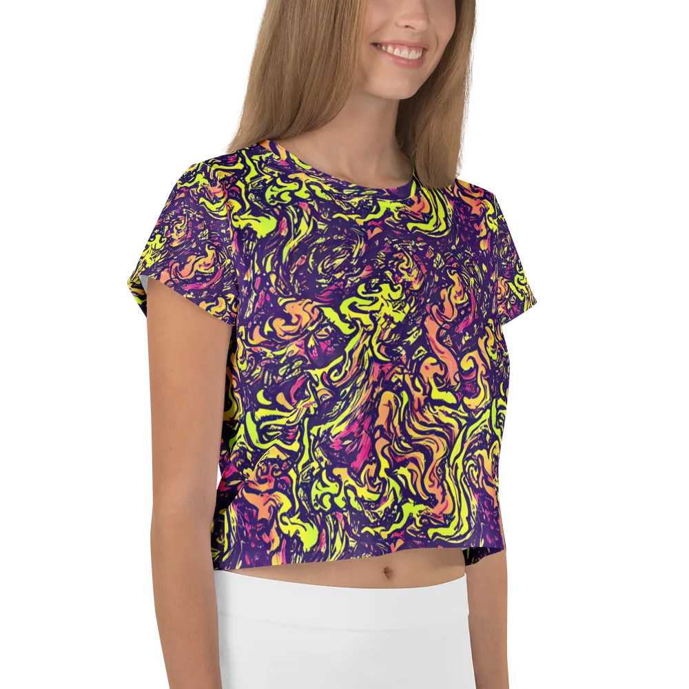 Kaleidoscope Riot on Crop Tee — Right