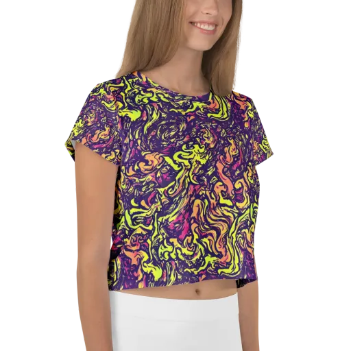 Kaleidoscope Riot on a Crop Tee