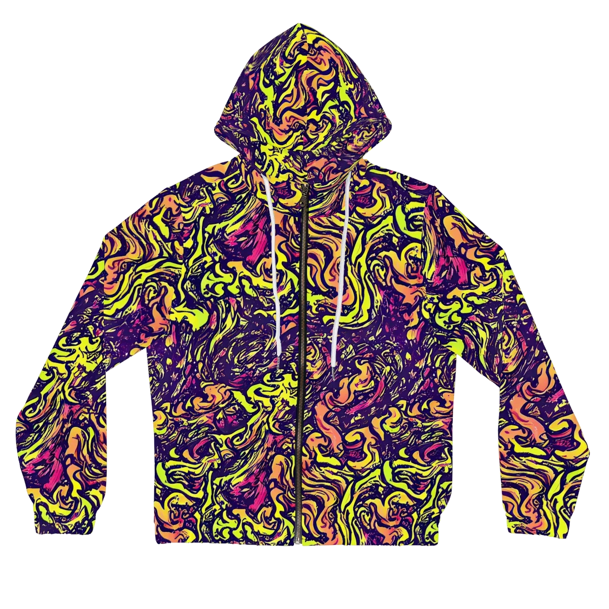 Kaleidoscope Riot on Women's Full-Zip Hoodie — Front