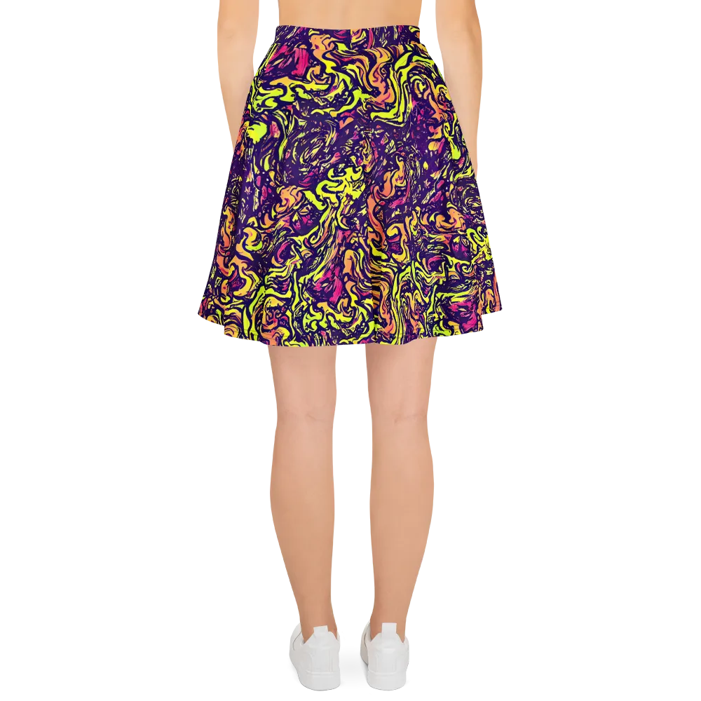 Kaleidoscope Riot on Skater Skirt — Back