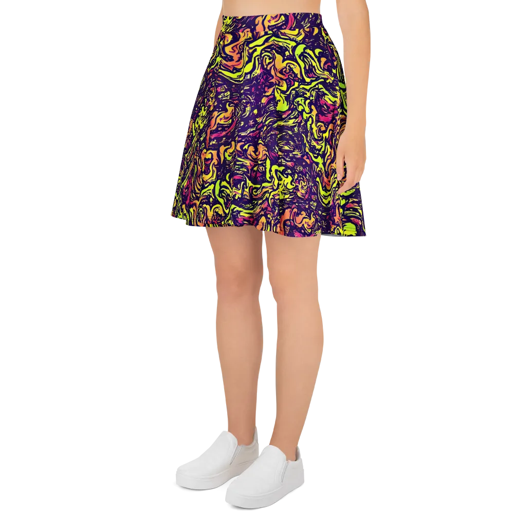 Kaleidoscope Riot on Skater Skirt — Left