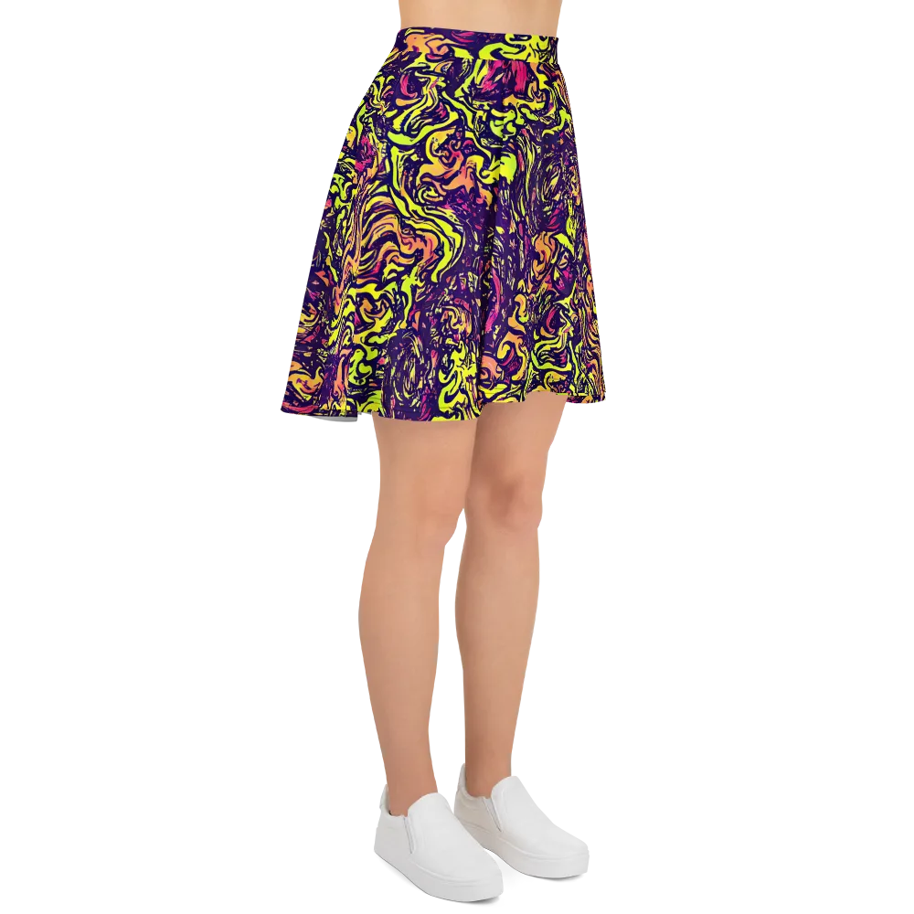 Kaleidoscope Riot on Skater Skirt — Right