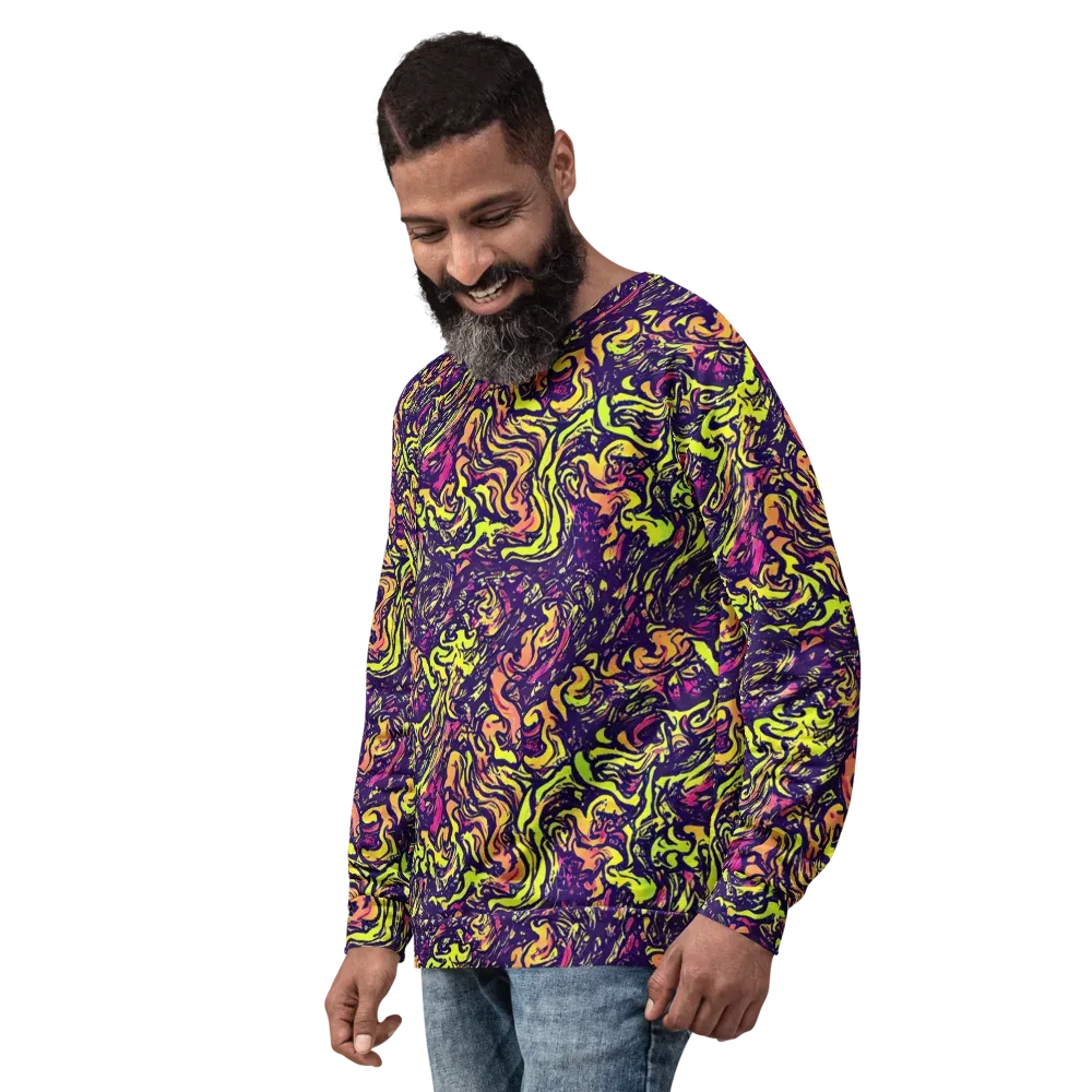 Kaleidoscope Riot on Sweatshirt — Left Front