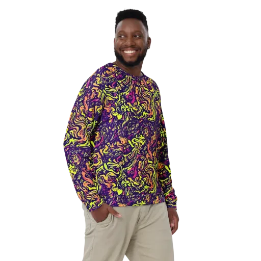 Kaleidoscope Riot on a Sweatshirt