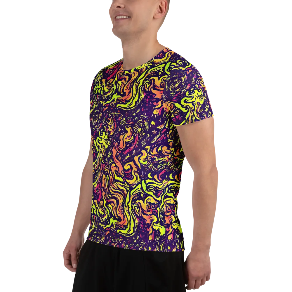 Kaleidoscope Riot on Men's Athletic T-Shirt — Left
