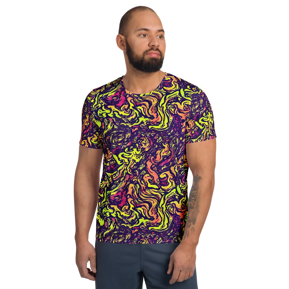 Kaleidoscope Riot on Men's Athletic T-Shirt — Front