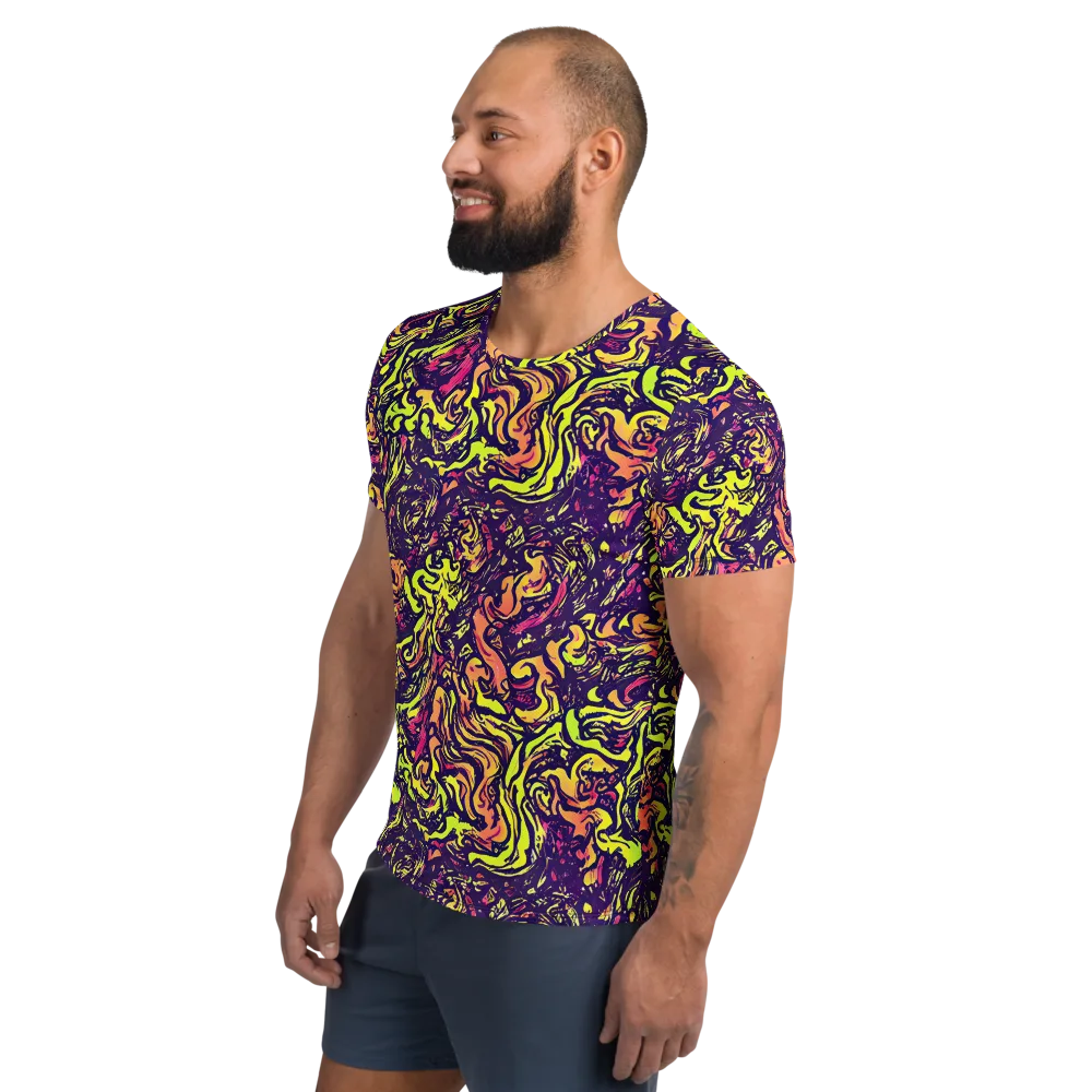 Kaleidoscope Riot on Men's Athletic T-Shirt — Left