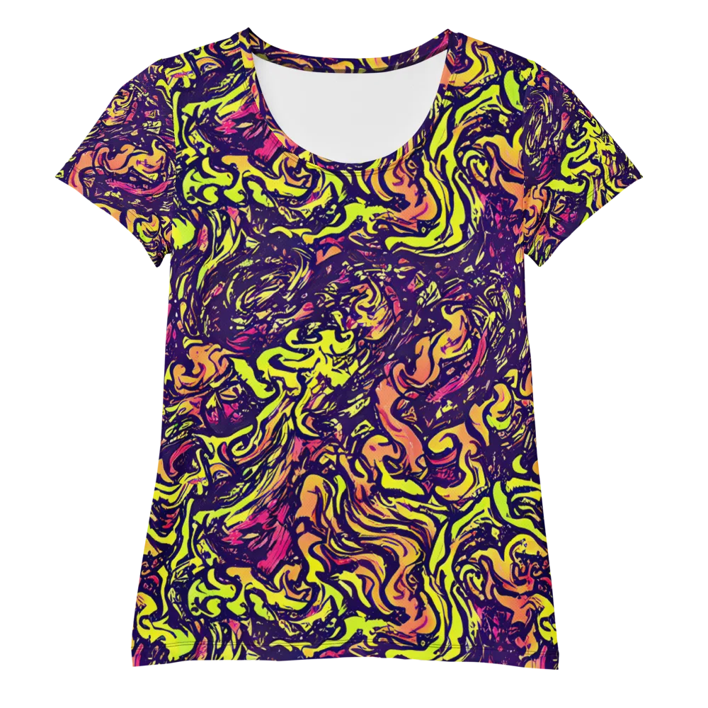 Kaleidoscope Riot on Women's Athletic T-Shirt — Front