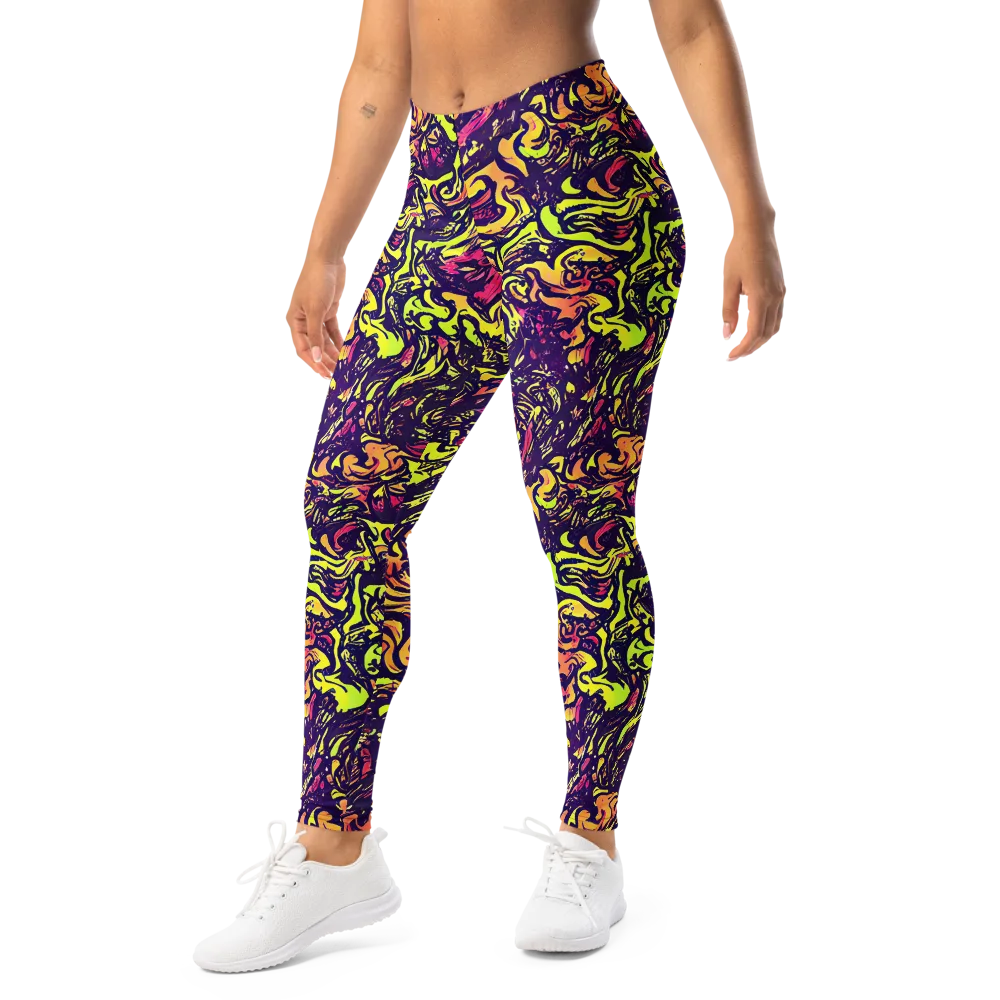 Kaleidoscope Riot on Leggings — Left Front