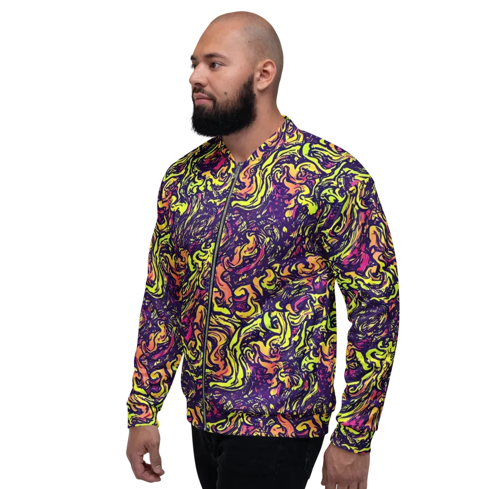 Kaleidoscope Riot on Bomber Jacket — Left