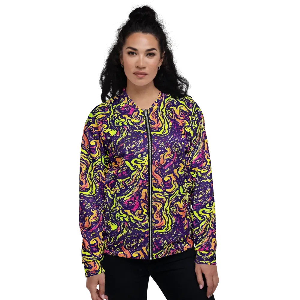 Kaleidoscope Riot on Bomber Jacket — Front