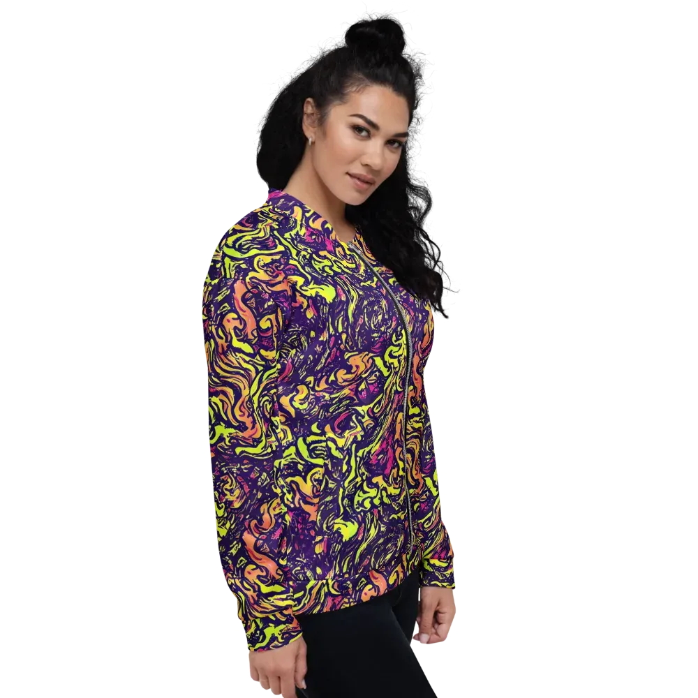 Kaleidoscope Riot on Bomber Jacket — Right