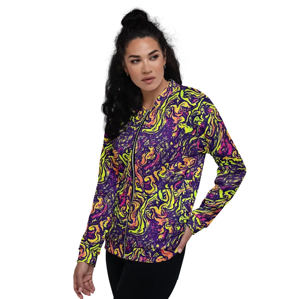 Kaleidoscope Riot on Bomber Jacket — Left