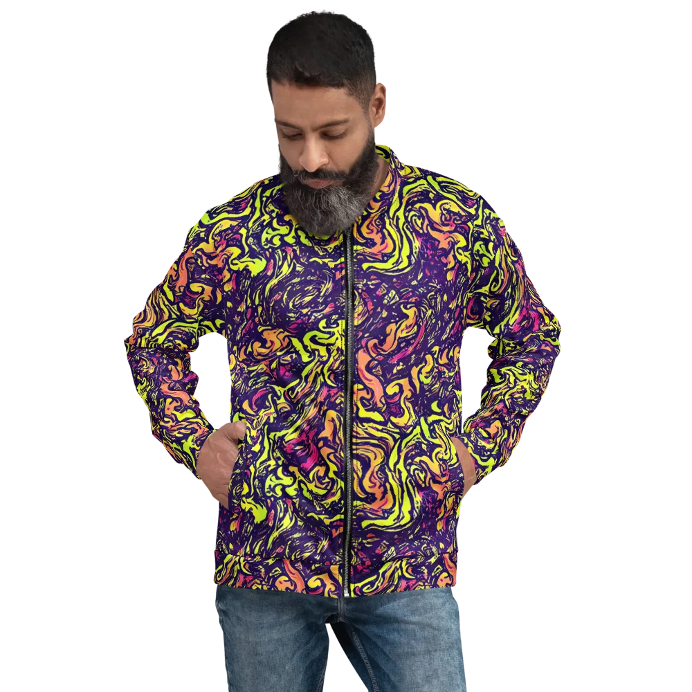 Kaleidoscope Riot on Bomber Jacket — Front