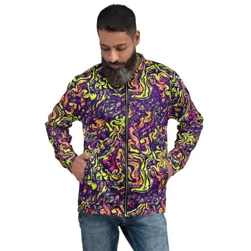 Kaleidoscope Riot on a Bomber Jacket