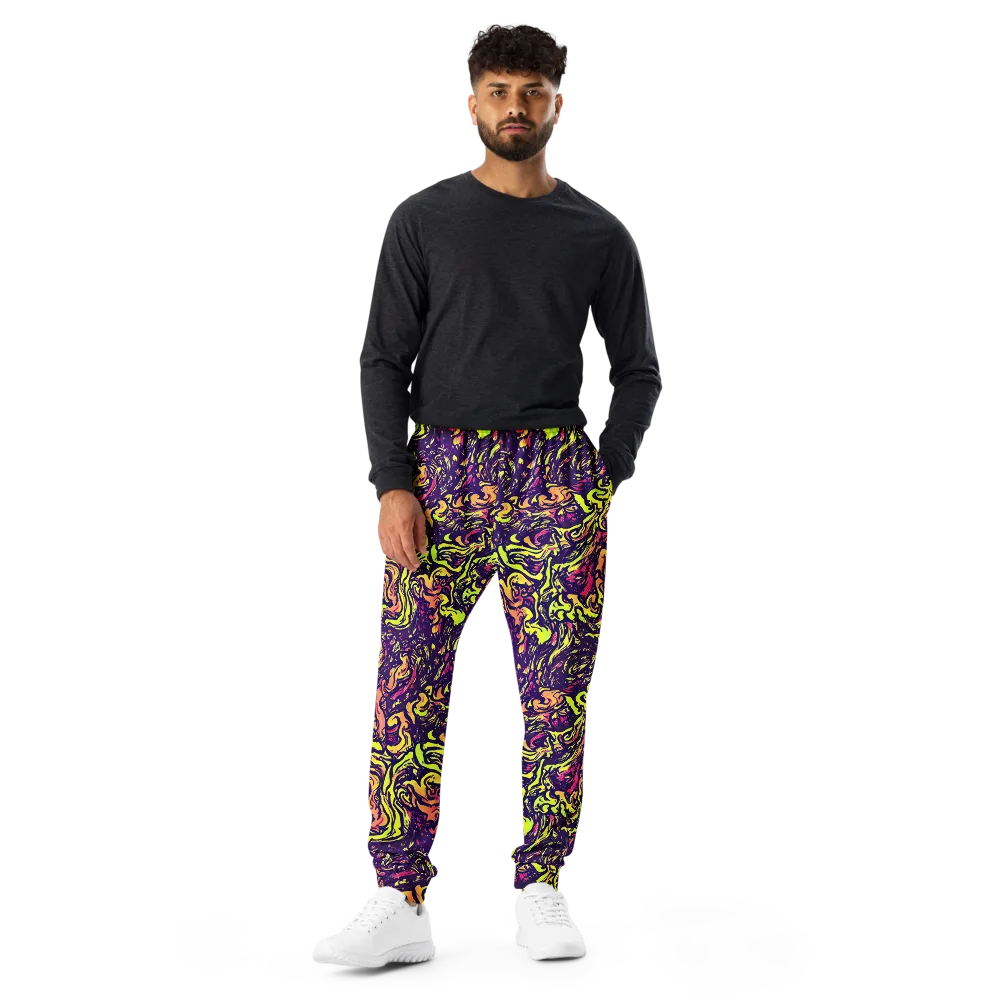 Kaleidoscope Riot on Men's Joggers — Front