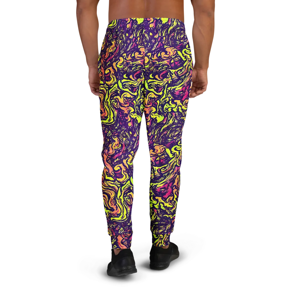 Kaleidoscope Riot on Men's Joggers — Back