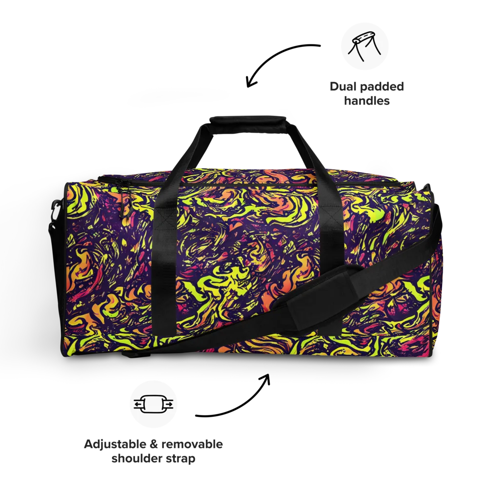 Kaleidoscope Riot on Duffle Bag — Front