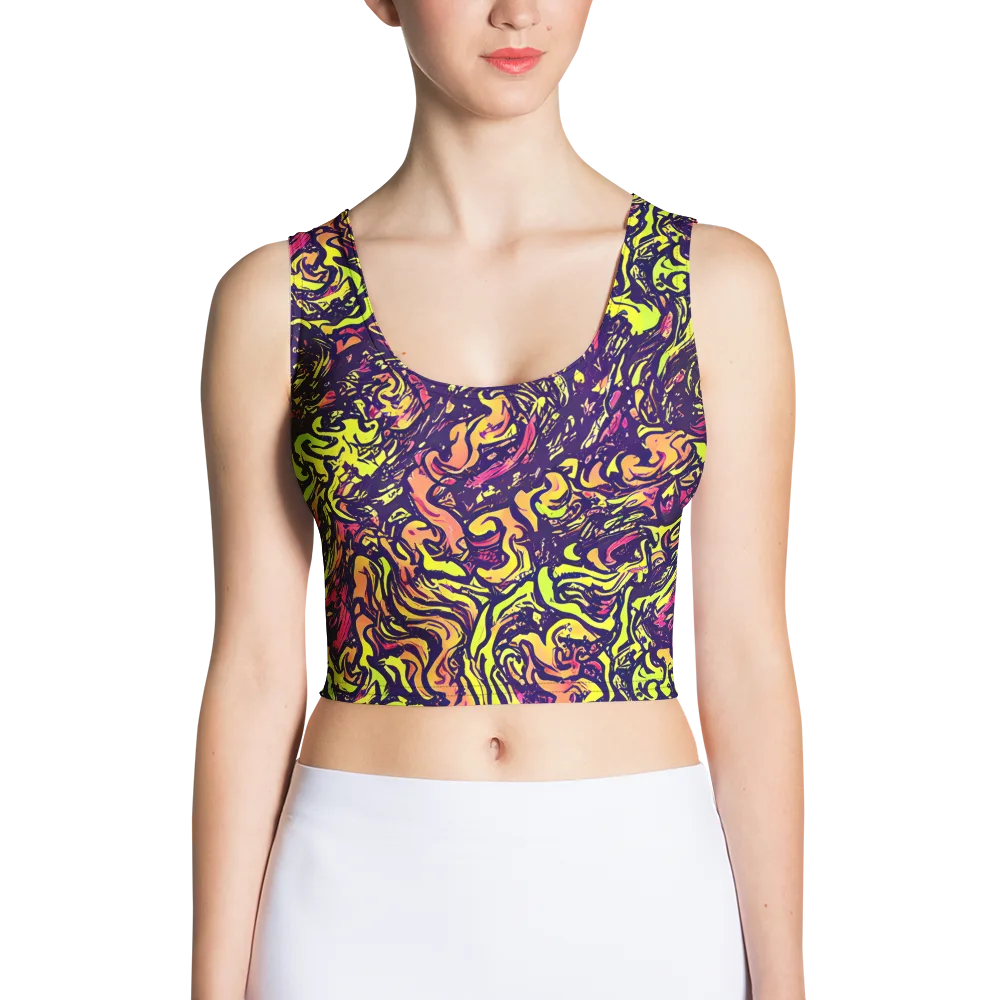 Kaleidoscope Riot on Crop Top — Front
