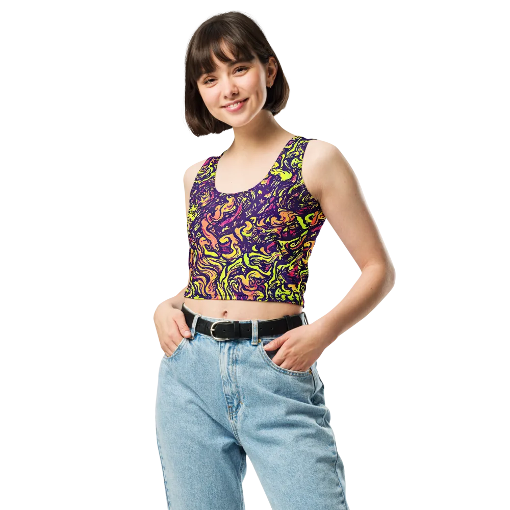 Kaleidoscope Riot on Crop Top — Front