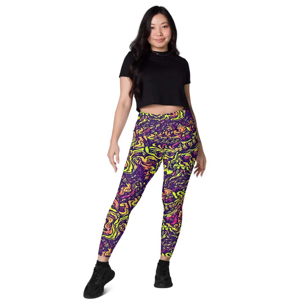 Kaleidoscope Riot on Leggings with Pockets — Front