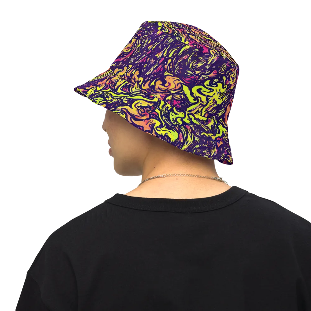 Kaleidoscope Riot on Reversible Bucket Hat — Back Inside