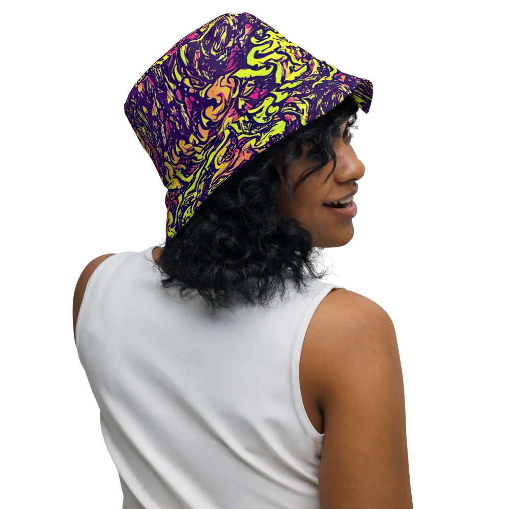 Kaleidoscope Riot on Reversible Bucket Hat — Right Outside