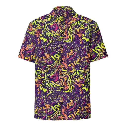 Kaleidoscope Riot on a Button Shirt