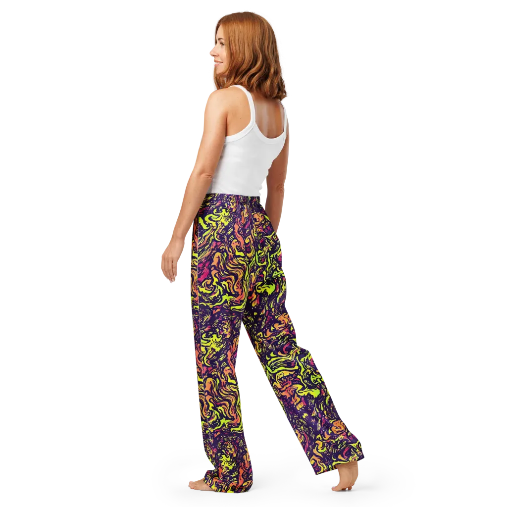 Kaleidoscope Riot on Women's Pajama Pants — Back