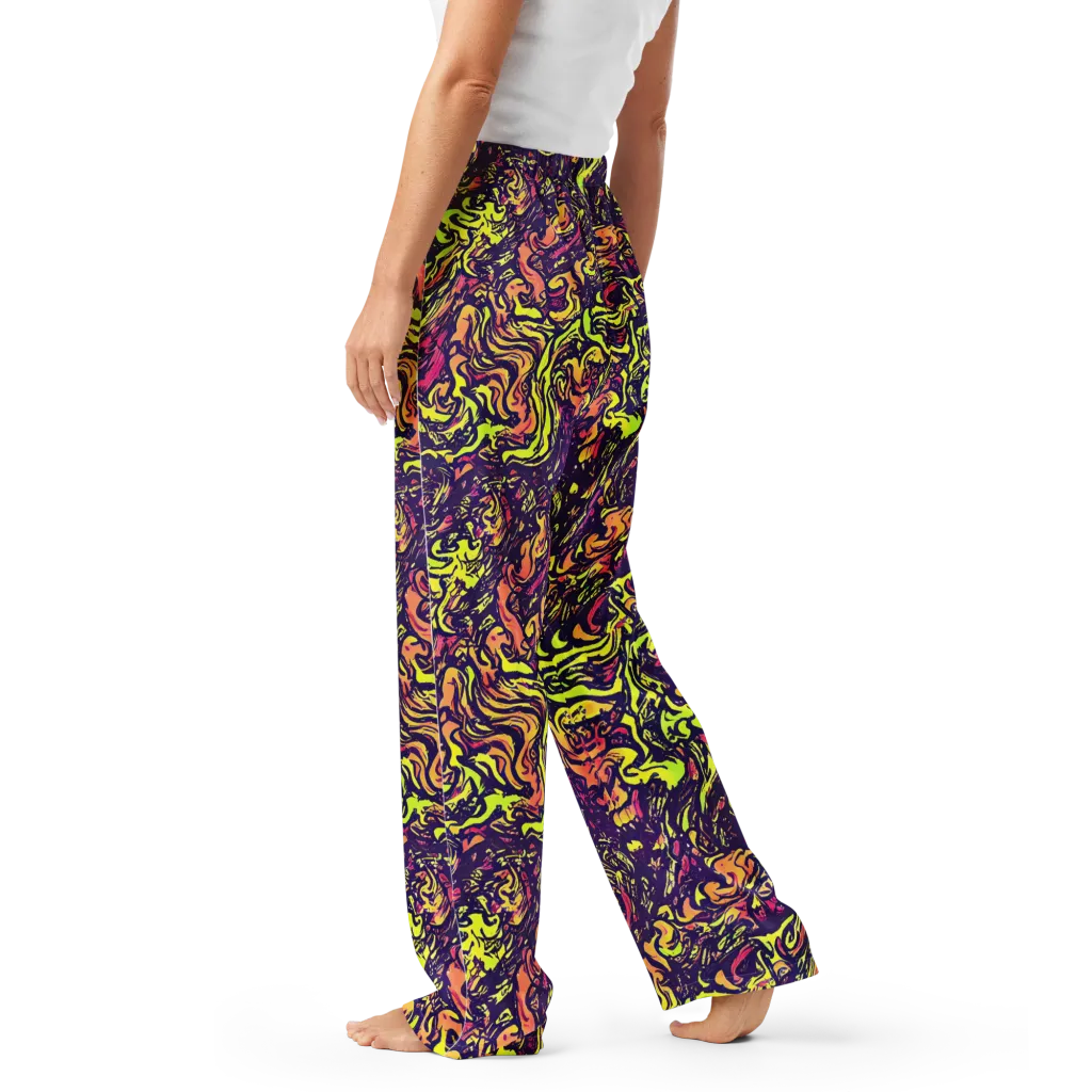 Kaleidoscope Riot on Women's Pajama Pants — Left