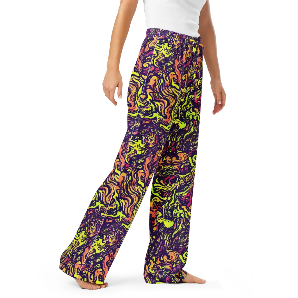 Kaleidoscope Riot on Women's Pajama Pants — Right Front
