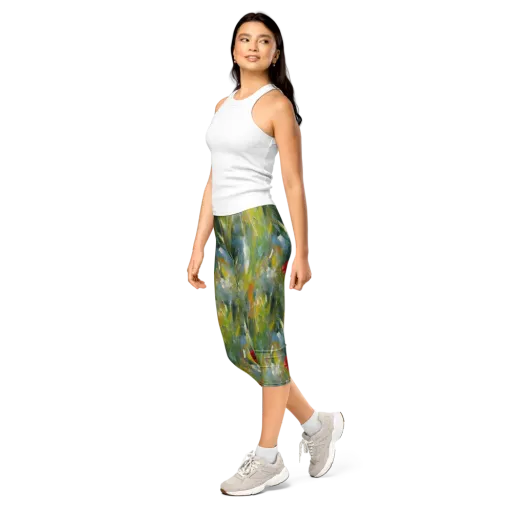 Poppy Impression on a Capri Leggings