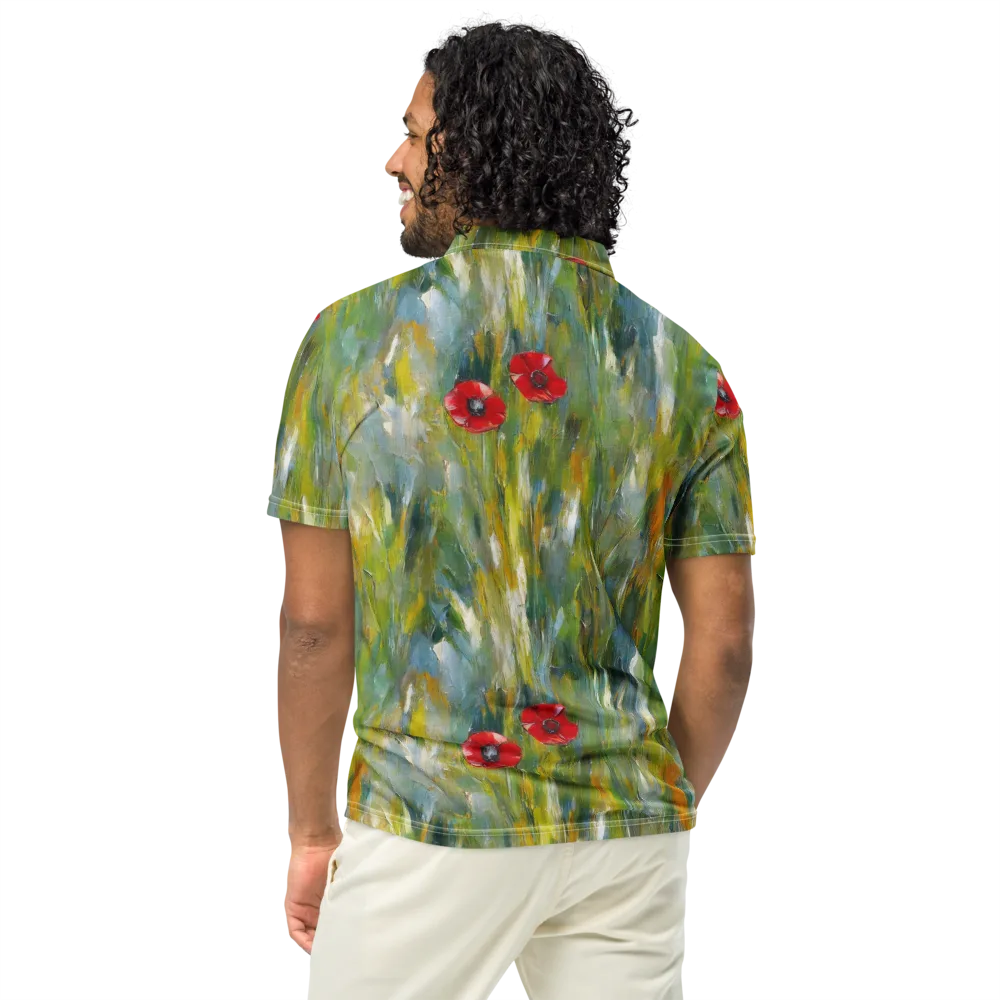 Poppy Impression on Men's Slim Fit Polo Shirt — Back