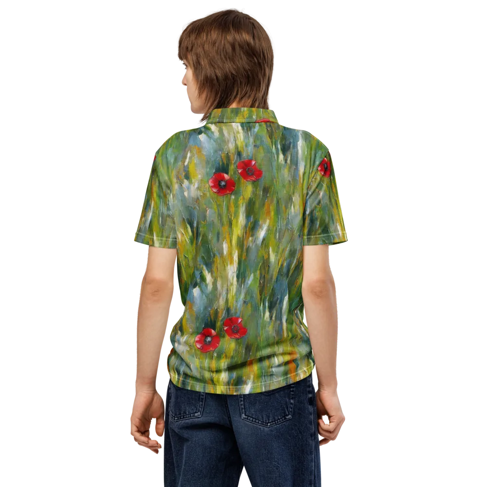 Poppy Impression on Men's Slim Fit Polo Shirt — Back