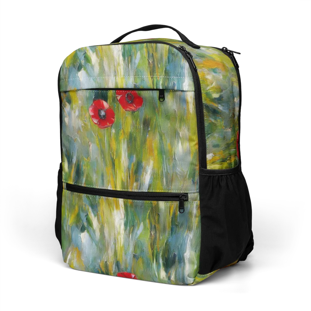 Poppy Impression on Utility Backpack — Left Front