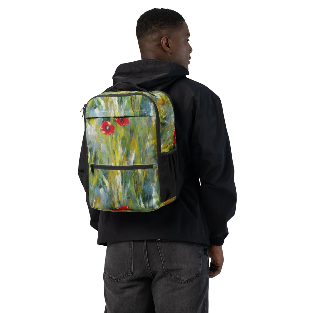 Poppy Impression on Utility Backpack — Back