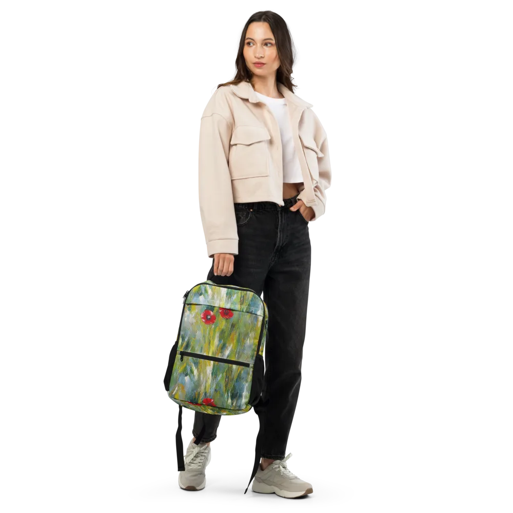 Poppy Impression on Utility Backpack — Front