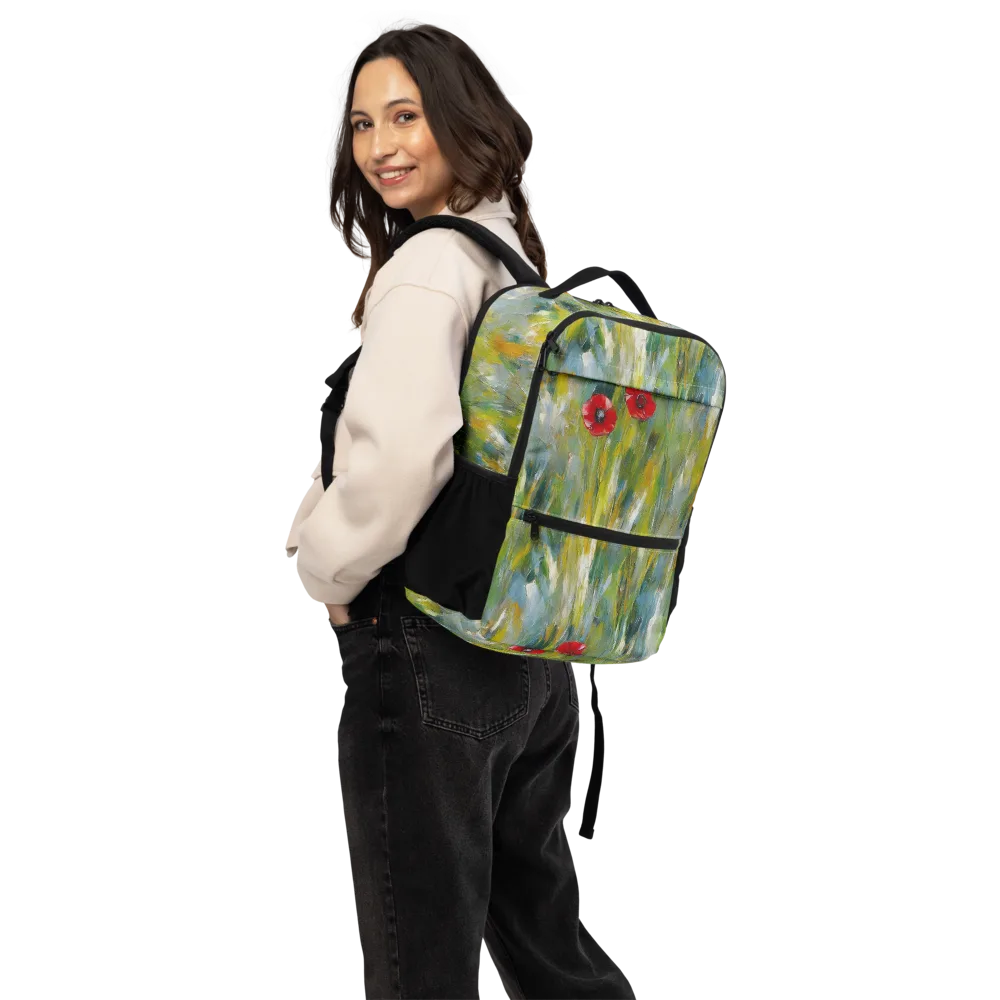 Poppy Impression on Utility Backpack — Back