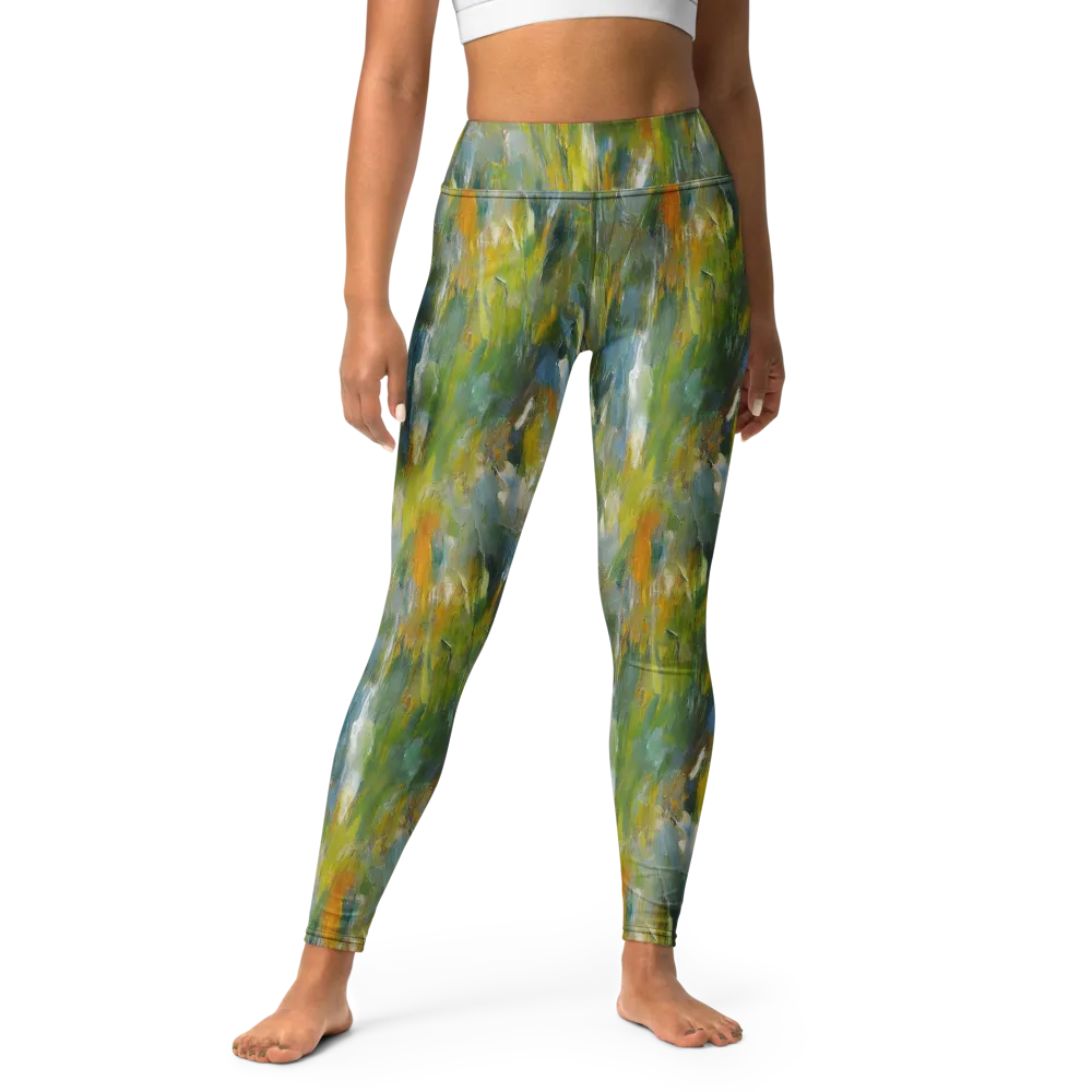 Poppy Impression on Yoga Leggings — Front