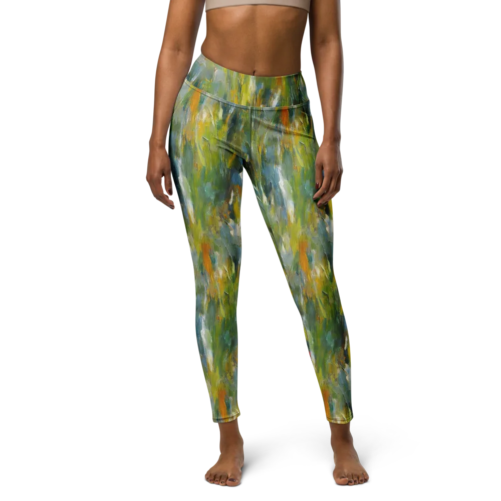 Poppy Impression on Yoga Leggings — Front