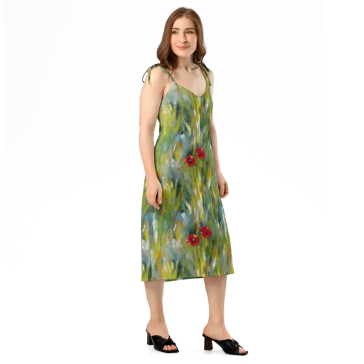 Poppy Impression on a Slip Dress