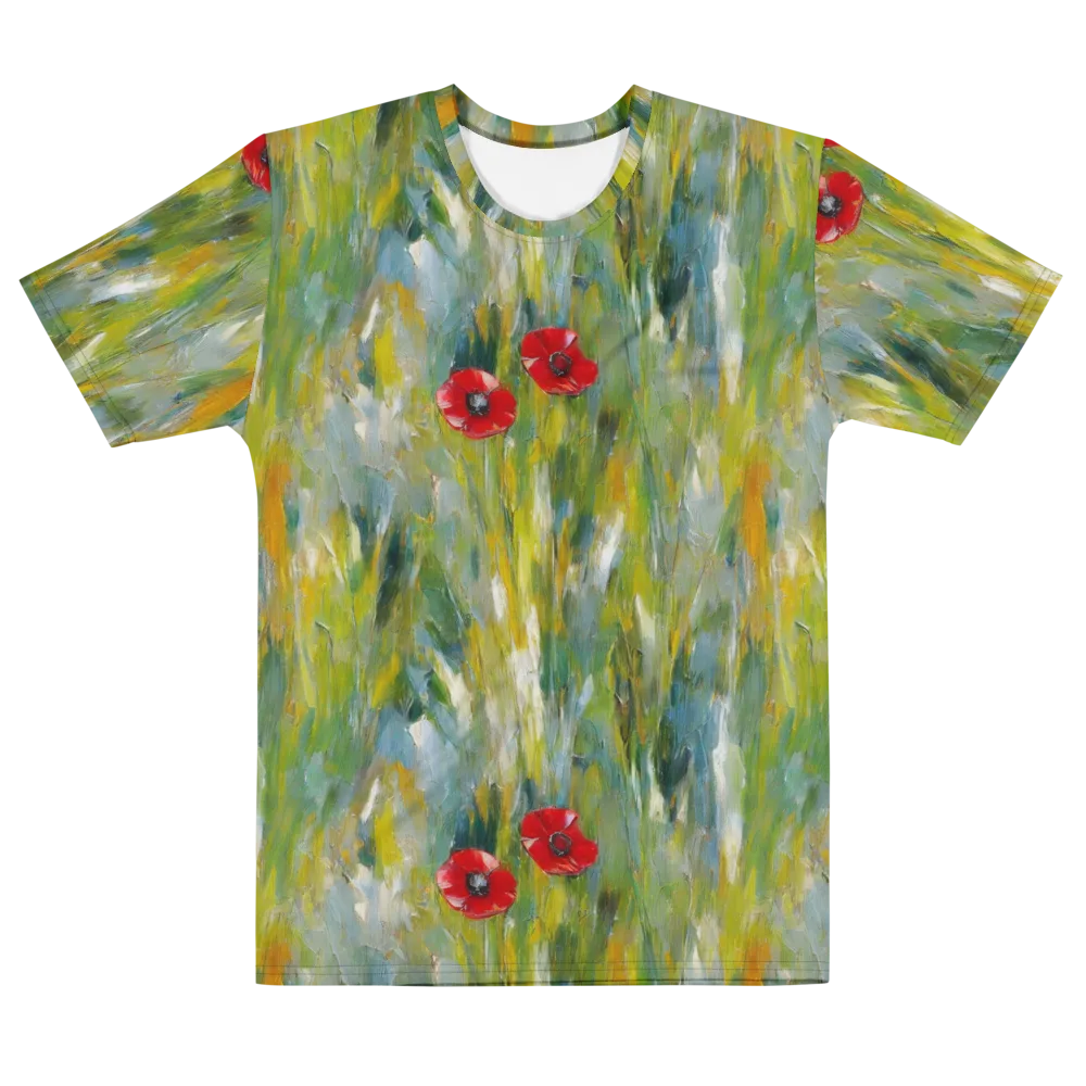 Poppy Impression on Men's Cotton Crew Neck T-Shirt — Front