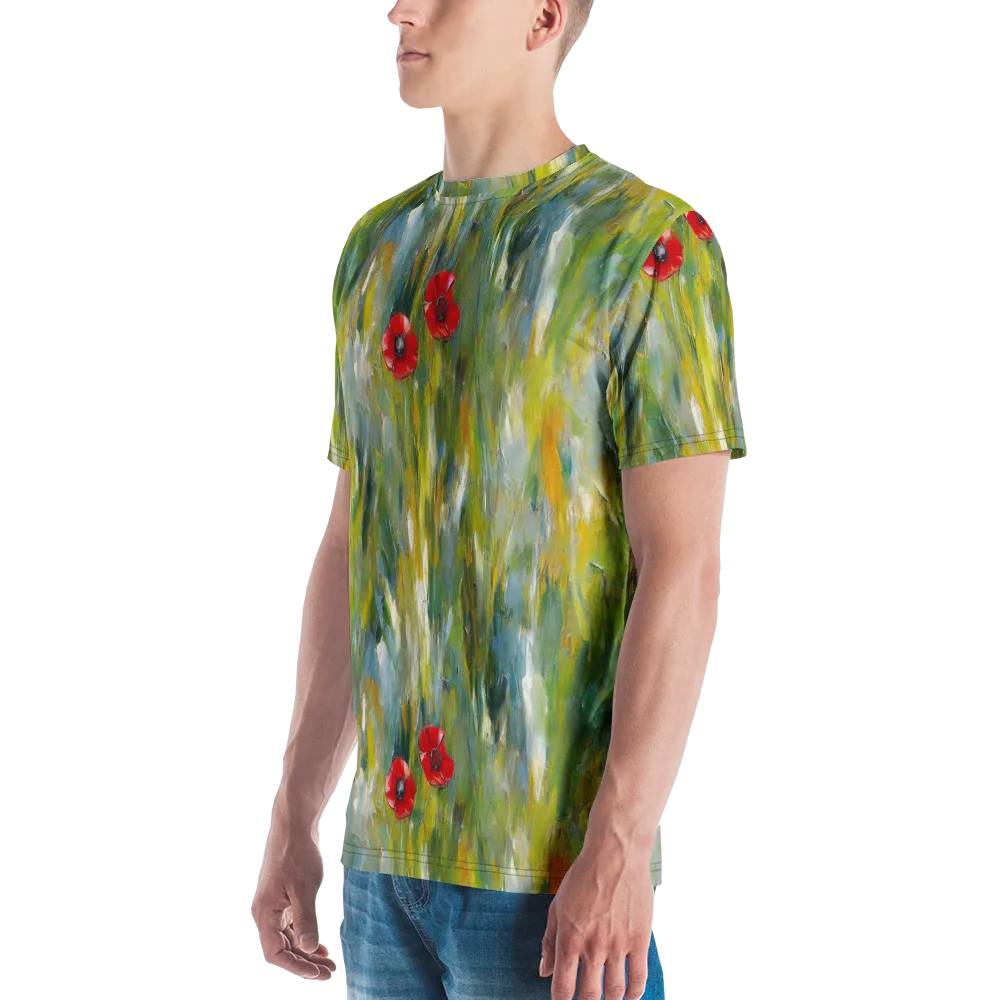 Poppy Impression on Men's Crew Neck T-Shirt — Left