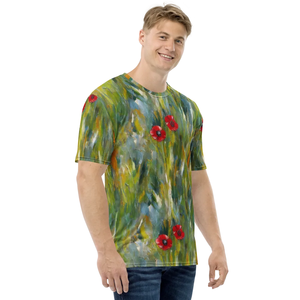 Poppy Impression on Men's Crew Neck T-Shirt — Right